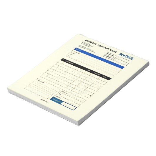 Custom Minimalist Business Invoice Sales Receipt Notitieblok (Linkerzijde)