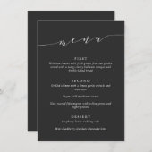 Custom Minimalist Classic Black Wedding Dinner Menu (Voorkant / Achterkant)