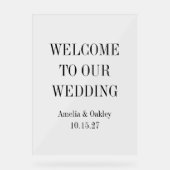 Custom Minimalist Clear Elegant Huwelijk Welkom Acryl Bord (Voorkant)