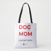 Custom Minimalist Dog Mom Tote – Personalized Pet  Bag (Voorkant)