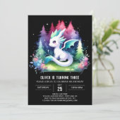 Custom Minimalist Dragon Birthday Kaart (Staand voorkant)