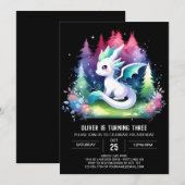 Custom Minimalist Dragon Birthday Kaart (Voorkant / Achterkant)