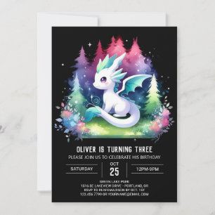 Custom Minimalist Dragon Birthday Kaart