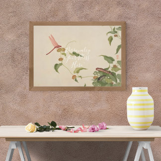 CUSTOM Minimalist Dragonfly & Caterpillar Print