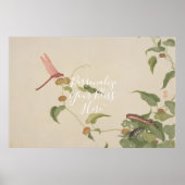 CUSTOM Minimalist Dragonfly & Caterpillar Print (Voorkant)