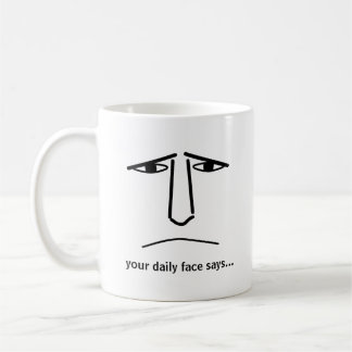 Custom Minimalist Expression Design Man Face Koffiemok