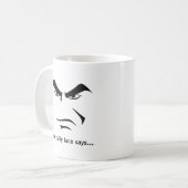 Custom Minimalist Expression Design Scowl Man Face Koffiemok (Voorkant links)