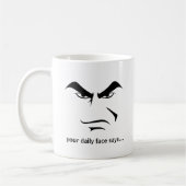 Custom Minimalist Expression Design Scowl Man Face Koffiemok (Links)