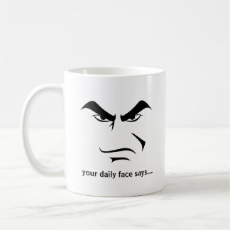 Custom Minimalist Expression Design Scowl Man Face Koffiemok