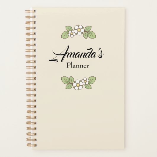 Custom minimalist floral Feminine Daily Planner (Voorkant)