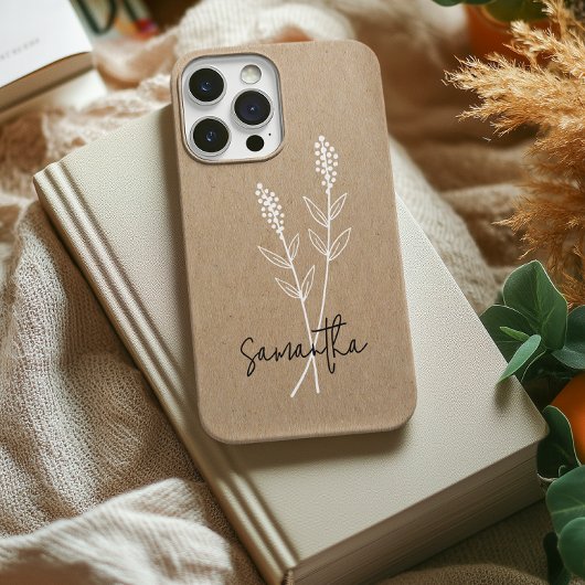Custom Minimalist Floral iPhone Case voor moeder e