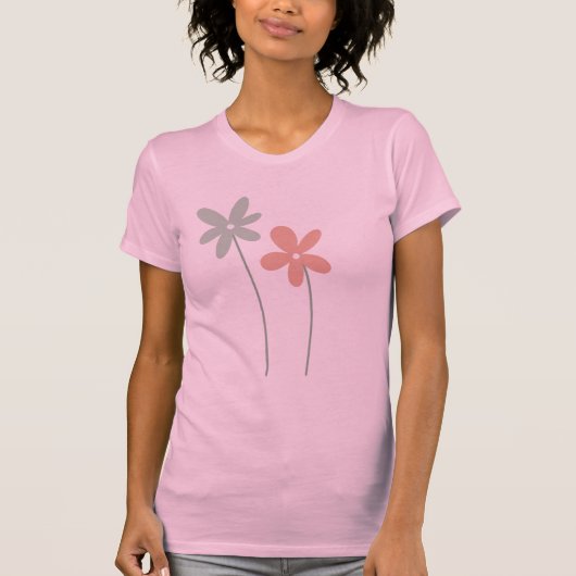  Custom Minimalist Floral Sketch T-Shirt – Modern (Voorkant)