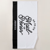Custom Minimalist Maid of Honor Beach Towel Strandlaken (Voorkant)