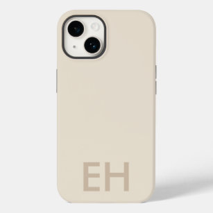 Custom Minimalist, Monochrome Vanilla Monogram Case-Mate iPhone 14 Hoesje