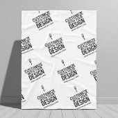 Custom Minimalist Personalized Company Branded  Fleece Deken