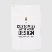 Custom Minimalist Personalized Company Branded  Golfhanddoek (Voorkant)