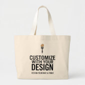Custom Minimalist Personalized Company Branded  Grote Tote Bag (Voorkant)