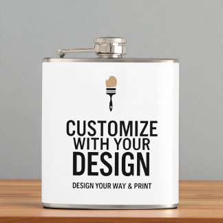 Custom Minimalist Personalized Company Branded  Heupfles