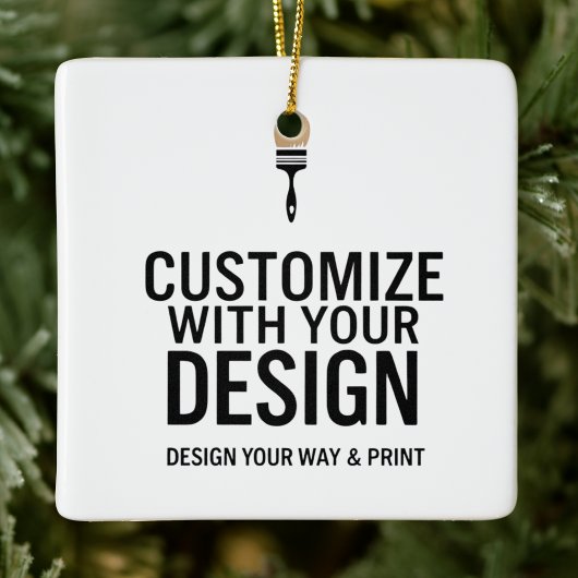 Custom Minimalist Personalized Company Branded  Keramisch Ornament