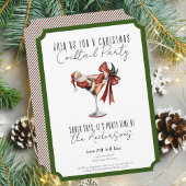 Custom Minimalist Santa Cocktail Christmas Party Kaart