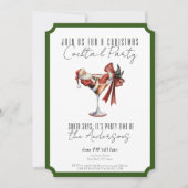Custom Minimalist Santa Cocktail Christmas Party Kaart (Voorkant)