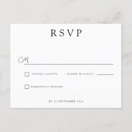 Custom Minimalist Wedding RSVP Aankondigingskaart