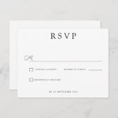 Custom Minimalist Wedding RSVP Aankondigingskaart (Voorkant / Achterkant)