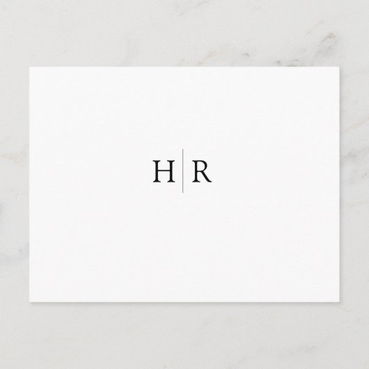 Custom Minimalist Wedding RSVP Aankondigingskaart (Achterkant)