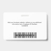 Custom Minimalist White Employee Logo Lanyard Badge (Achterkant)