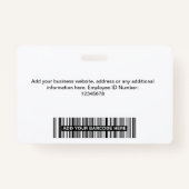 Custom Minimalist White Employee Logo Lanyard Badge (Achterkant)