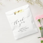 Custom Minimalist Zwart Wit Douche Dank u Bedankzakje (Gezegeld)