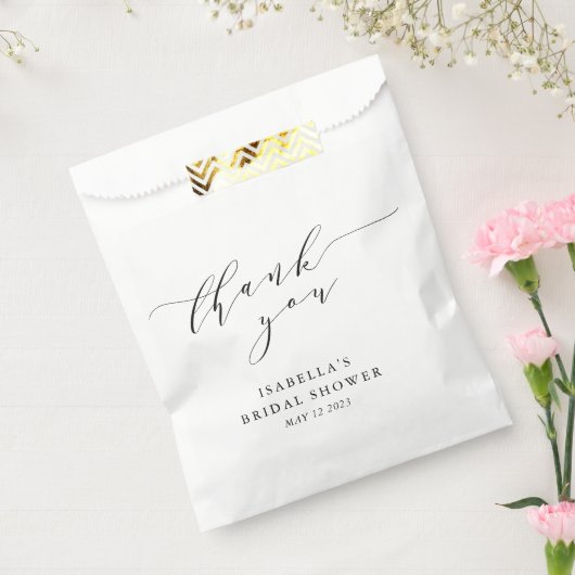 Custom Minimalist Zwart Wit Douche Dank u Bedankzakje (Gezegeld)