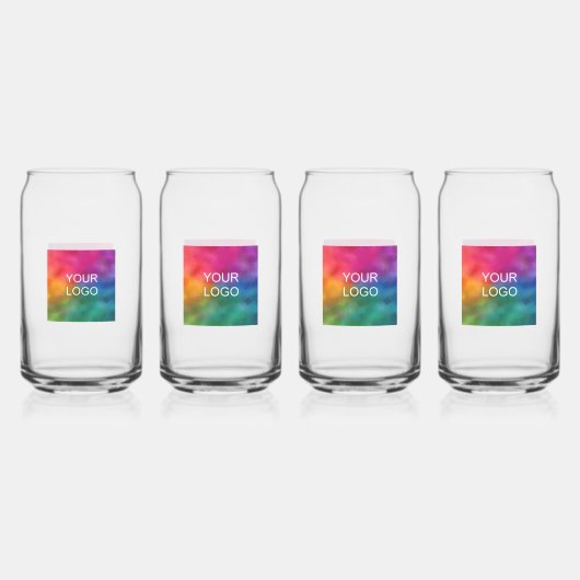 Custom Minimalistische Sjabloon Business Logo Set  Blikvorm Glas (Voorkant)