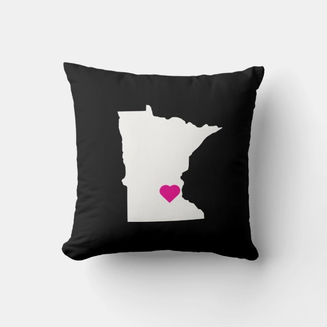 Custom Minnesota State Love Reversible Pillow Kussen (Voorkant)