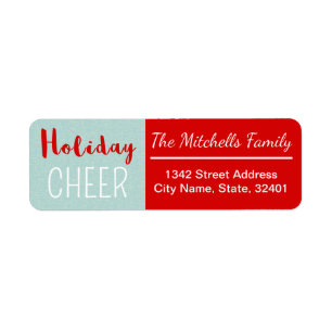Custom Mint and Red Kerstvakanay Cheer Etiket