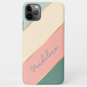 Custom Mint Blauwgroen Groen Perzik Blush Roze Str iPhone Hoesje (Achterkant)