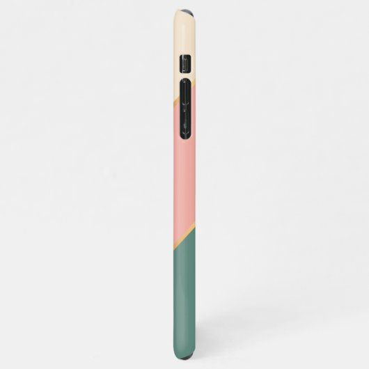 Custom Mint Blauwgroen Groen Perzik Blush Roze Str iPhone Hoesje (Linkerkant)