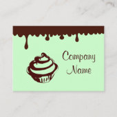 Custom Mint Chocolade Cupcake Visitekaartjes (Voorkant)