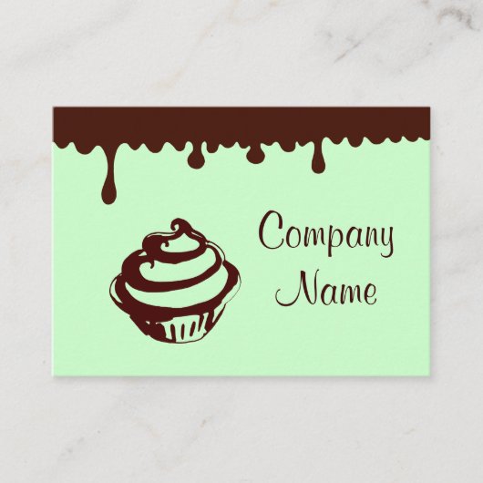 Custom Mint Chocolade Cupcake Visitekaartjes (Voorkant)