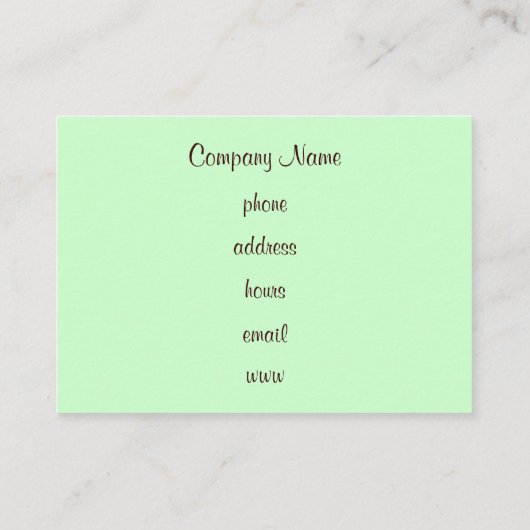 Custom Mint Chocolade Cupcake Visitekaartjes (Achterkant)