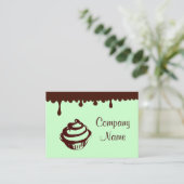 Custom Mint Chocolade Cupcake Visitekaartjes (Staand voorkant)