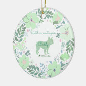 Custom Mint Green French Bulldog with Name & Photo Keramisch Ornament (Links)