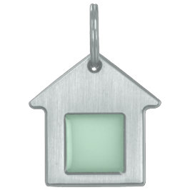 Custom Mint Green House-Shaped Pet Tag Huisdieren Naamplaatje