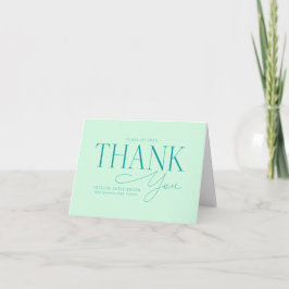 Custom Mint Green Photo Graduation Thank You Cards Bedankkaart