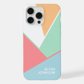 Custom Mint Groen Licht Blauw Blush Roze Blok Art iPhone Hoesje (Achterkant)