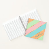 Custom Mint Groen Turquoise Blauw Roze Gouden Stre Notitieboek (Binnen)