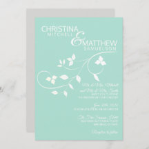 Custom MINT groen wit blad wijnstok bruiloft