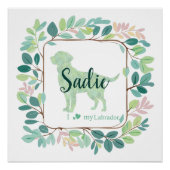 Custom Mint Labrador Retriever Silhouette Poster (Voorkant)