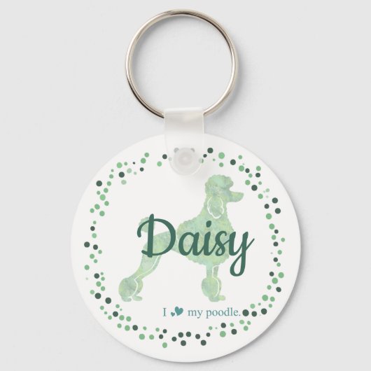 Custom mint poodle keychain Photo Personalized (Voorkant)