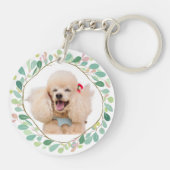 Custom mint poodle keychain Photo Personalized (Achterkant)